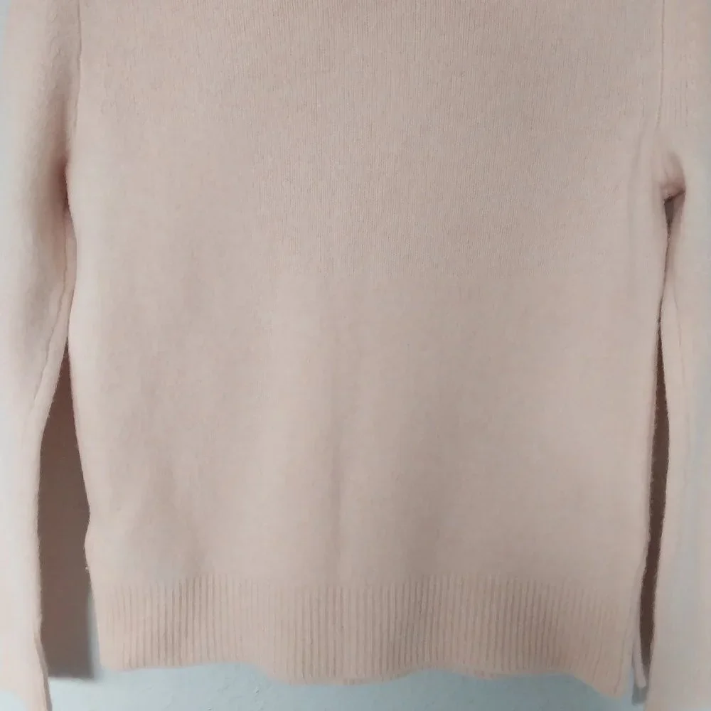 J. Crew Pink 100% Merino Wool Ruffle Long Sleeve Crew Neck Sweater NWOT
